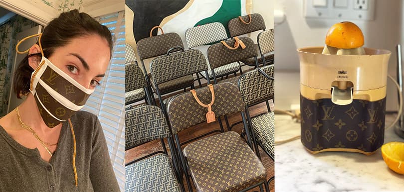 拆解LOUIS VUITTON、FENDI再重組！名牌手袋變創意傢俬、小飾品