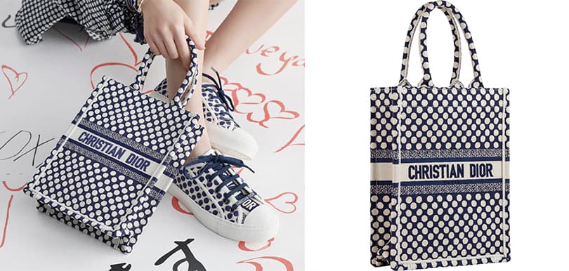 Dior Book Tote 換上藍色波點！與休閒造型超合襯的新配色登場了