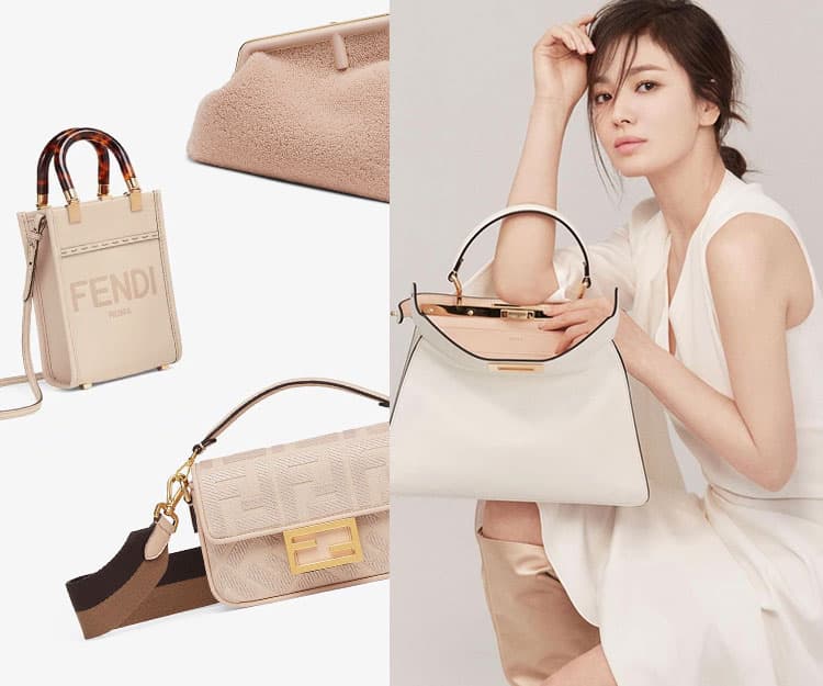 Fendi2021秋冬系列 淡粉皮革手袋最吸睛
