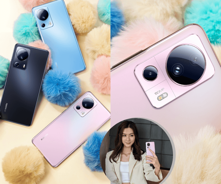 女生必備自拍神器新登場！輕薄粉系配色Xiaomi 13 Lite 超廣角雙鏡頭拍出高質美照