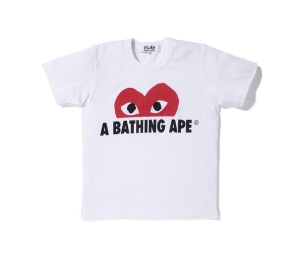 CDG Play X Bape 猿人心心tee