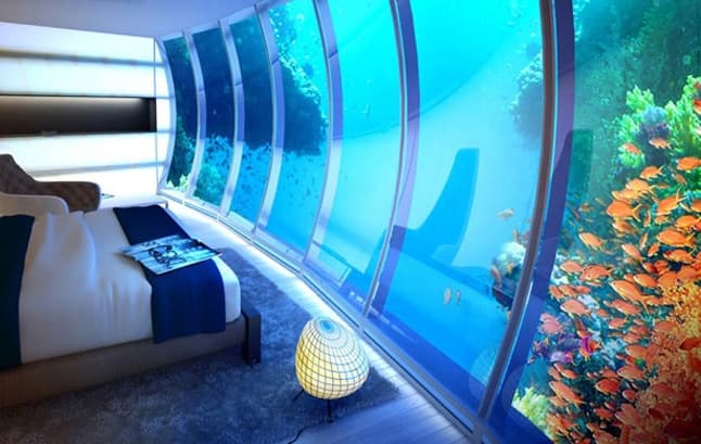 與魚兒為鄰的水底酒店