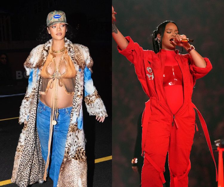 Rihanna是「最潮孕婦」！超級杯全紅造型驚喜宣布懷第二胎 盤點多套經典孕婦造型：叛逆街頭、華麗性感演繹不一樣的懷孕裝